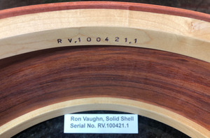RV.100421.1       Steam Bent Solid Bloodwood Shell with Maple Reinforcing Hoops,                       5 1/2" x 14"